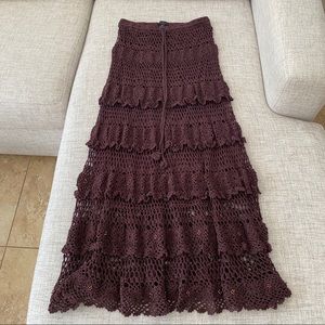 Y2k Lapis by Anthropologie Tiered Fairy Brown Skirt